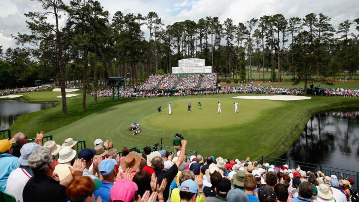 The famous 15th green at Augusta National